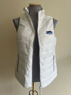 New Vantage packable compressible puffer vest White Quilted XS golf tennis warm